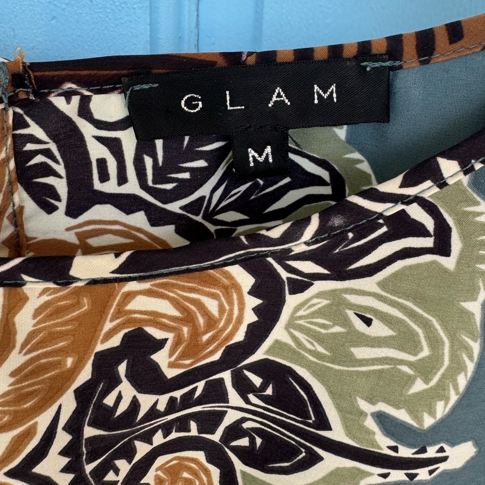 Glam Multicolor Patterned Dress size Medium - Picture 4 of 8